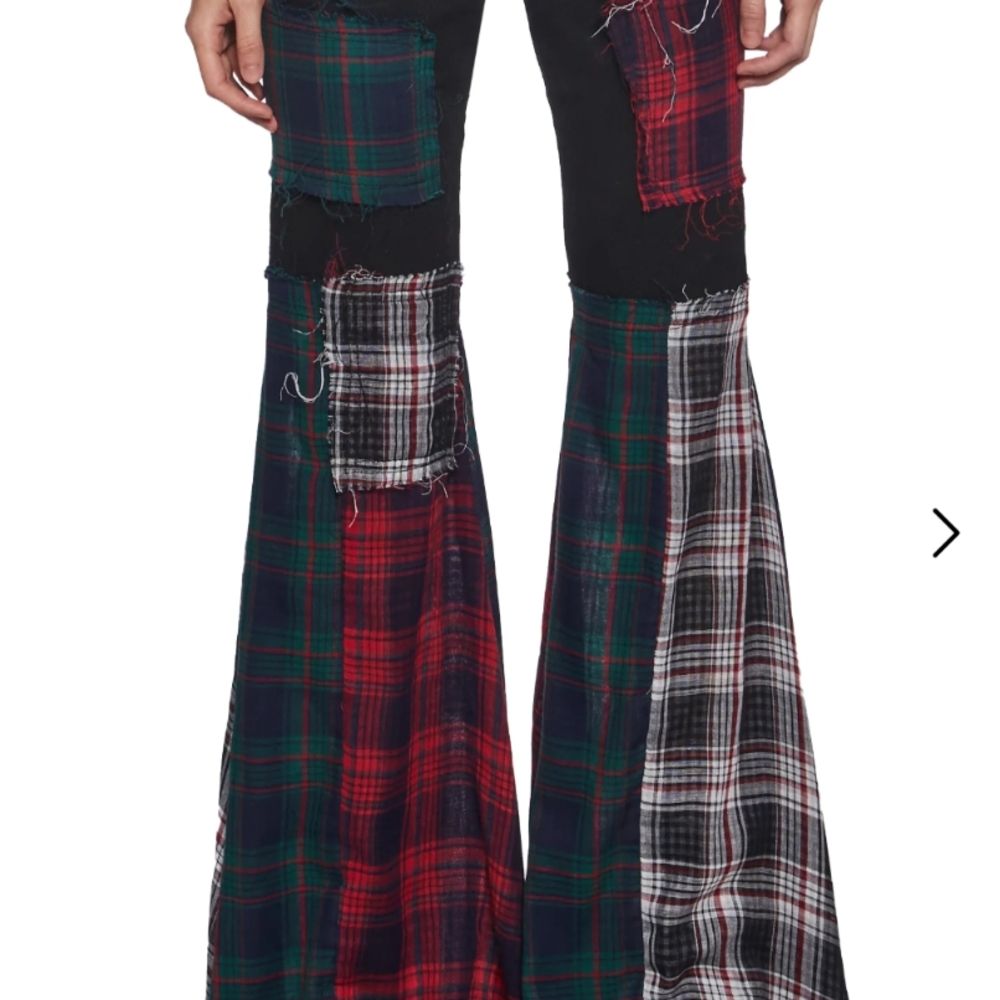 Current Mood Multicolor Plaid Patchwork Pants